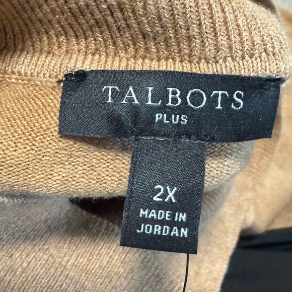 NEW Talbots Women's Plus Size 2X Camel Turtleneck Sweater Quiet Luxury Stretch - Picture 6 of 9